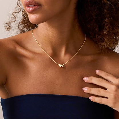 Turandoss Gold Initial Necklace for Girls Women, Letter A-Z Heart Necklace | 14K Gold Plated, Heart Initial Necklace, Gold Necklace for Women, Box Chain, Teen Girl Jewelry, Personalized Birthday Gifts - color: C