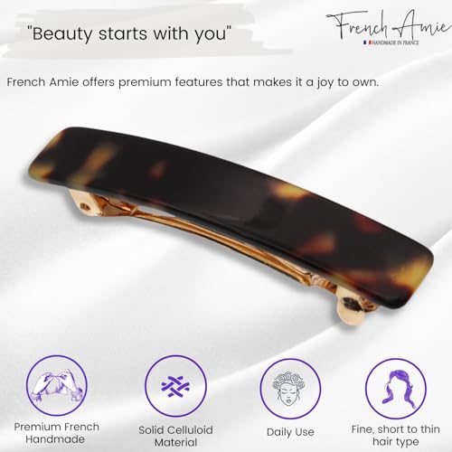 French Amie Bar Tokyo Small 2 1/4 Inch Hair Clip Barrette | Handmade Cellulose Acetate Durable Grip For Women Girls Teens Everyday Style - color: Tokyo