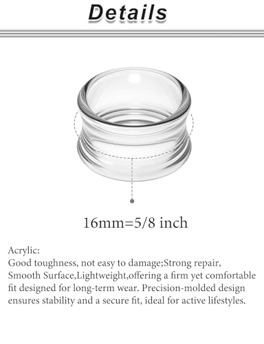 6G-50mm Hollow Acrylic Ear Plugs Tunnels for Women Men Double Flared Saddle Ears Gauge Plug Stretcher Expander Piercing Body Jewelry Black White Clear 1 Pairs - color: Clear, size: 16mm = 5/8 inch