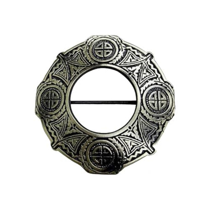 Celtic Knot Antique Finish Fly Plaid Piper Brooch for 3" Diameter Kilt