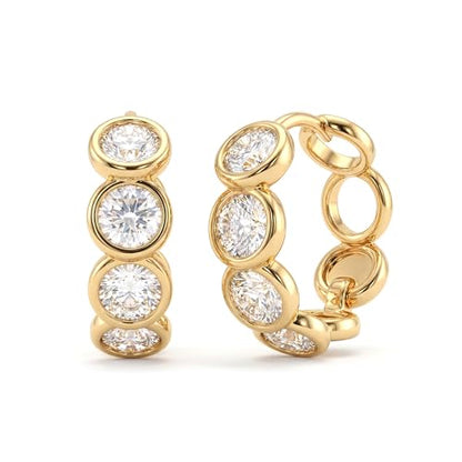 Women Gold Earrings Huggie Hoop Cubic Zirconia 14K Gold Plated Small Simple Hypoallergenic Everyday Jewelry - style: Circle
