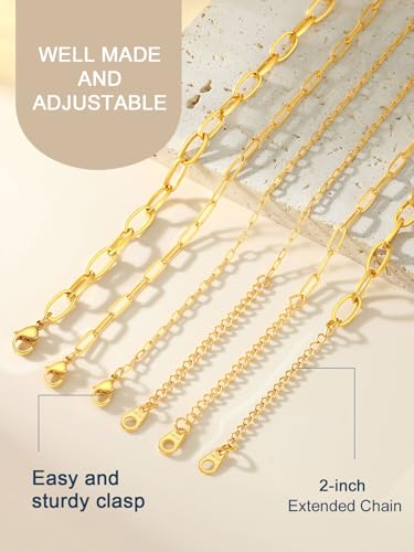 ChainsPro Stainless Steel Waterproof Anklet for Women, Adjustable Non Tarnish Layered Anklets, Trendy Dainty Cuban Link Ankle Bracelet Beach Jewelry Gifts for Swimming & Daily Wear (8.5+2 inches) - style: 3pcs-Style-A-Gold