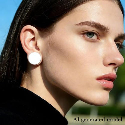 6G-50mm Solid Ear Plugs Tunnels for Women Men Double Flared Saddle Ears Gauge Plug Stretcher Expander Piercing Body Jewelry Black White Clear 1 Pairs - color: White Tone, size: 30mm = 1 3/16 inch