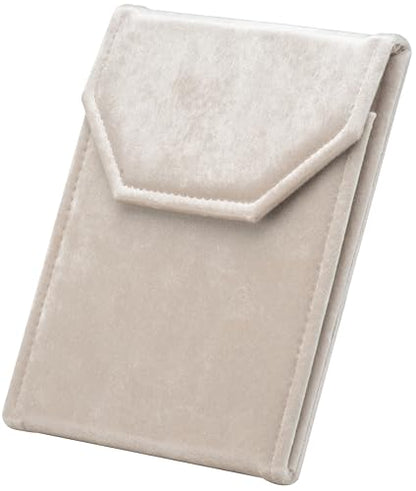 Velvet Necklace Jewelry Travel Folder Storage Display Case (Beige) - color: Beige