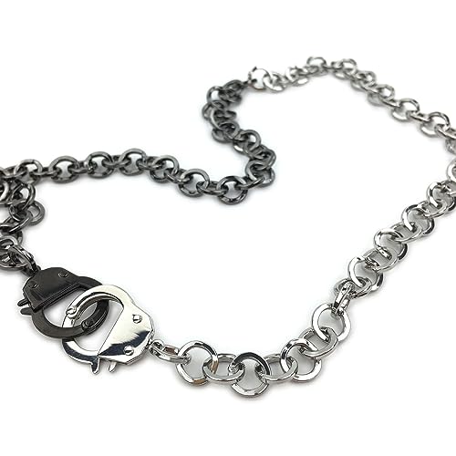 Succuba Stainless Steel Handcuff Choker Necklace Chain Pendant Choker Collar Necklace for Women and Men from 16 to 24 Inches with Box - color: C, size: 22 Inches