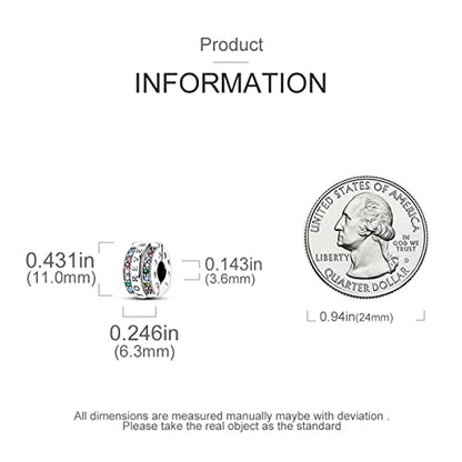 Pandach 925 sterling silver Clip Spacer Charm for Bracelet Clip Lock Stopper Bead Spacer European Openable Beads 2Pcs - style: 2-KJC506