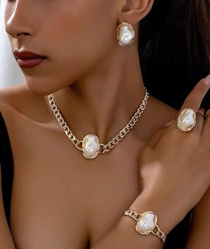 SOFYBJA 18k Gold Plated Personalized Chunky Cuban Oval Link Chain Bracelets for Men Toggle Rope Bracelet Jewelry for Women - style: Pearl Cuban Chain Link Bracelet