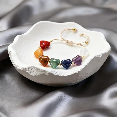 Heart Crystal Bracelet,Natural Gemstone Healing Bead Bracelet | Handmade Jewelry Gifts for Women Men,Graduation Gift for Her - color: L Love Bracelet