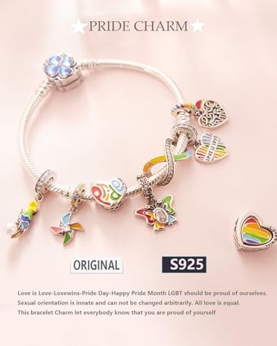 KEQ Rainbow Dangle Charm for Bracelet Necklace In A World Full Of Darkness Be A Rainbow Pride Month - color: Rainbow Infinity