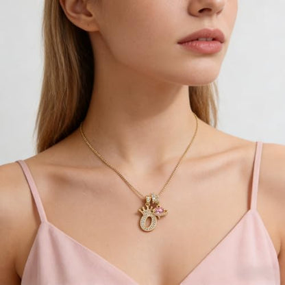 18K Gold & Silver Plated Initial Necklaces for Women - color: O-Gold