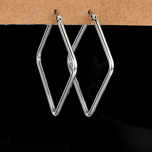 Square Star Hoop Earrings for Women Stainless Steel 40mm diameter - style: Square