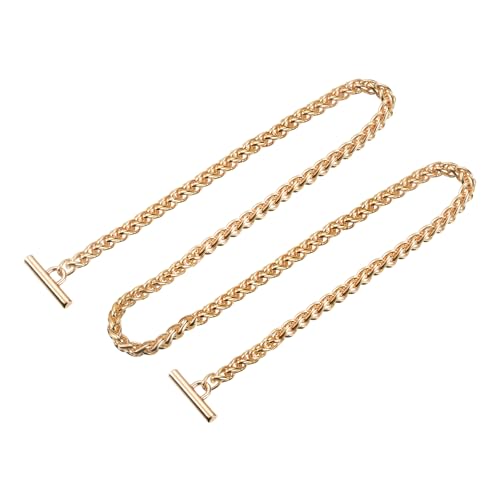 uxcell Iron Flat Chain Strap, 43" Handbag Chains Accessories Purse Chain Straps with Toggle Clasps for Shoulder Bags Cross Body DIY, Gold Tone - color: Gold Tone, size: 43"