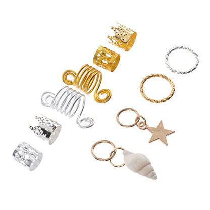 90pcs Dreadlock Hair Accessory Set Metal Hair Cuffs Fashion Jewelry for Women Hollow Design