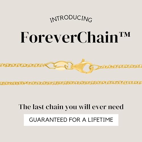 KISPER Gold Chain Necklace for Women Cable Link Plated 925 Sterling Silver | Made in Italy, 1.5mm, 16-30 inches, anti-tarnish, hypoallergenic, dainty everyday shine