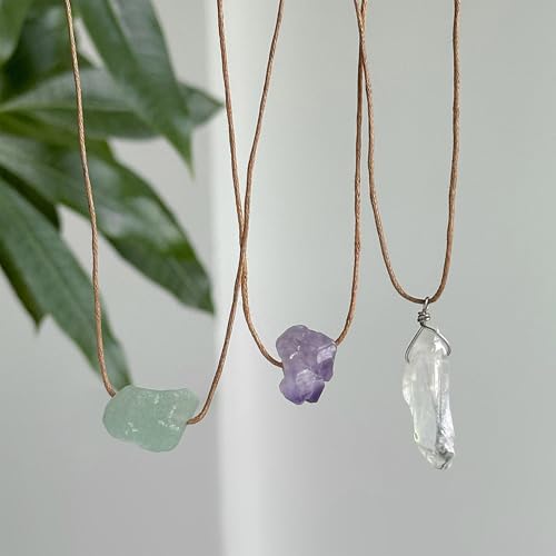 Crystal Holder Necklace for Women Natural Gemstone Crystal Pendant Necklace Handmade Boho Sun Necklace Summer Beach Jewelry Accessories - color: Purple