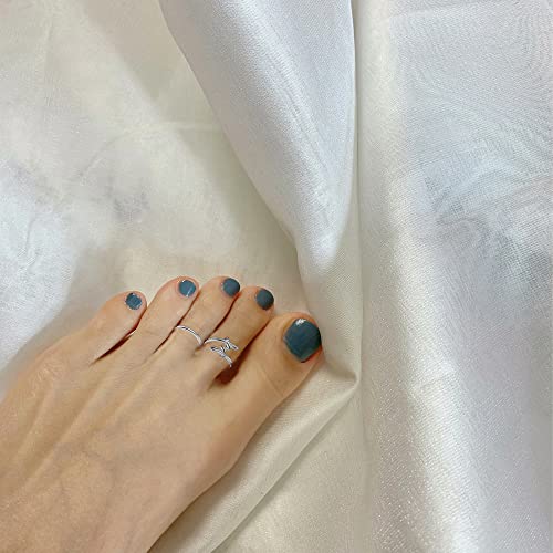 Staligue 20pcs Adjustable Toe Rings Set for Women Fingers Joint Tail Summer Beach Arrow Flower Open Rings Foot Jewelry - color: Silvery