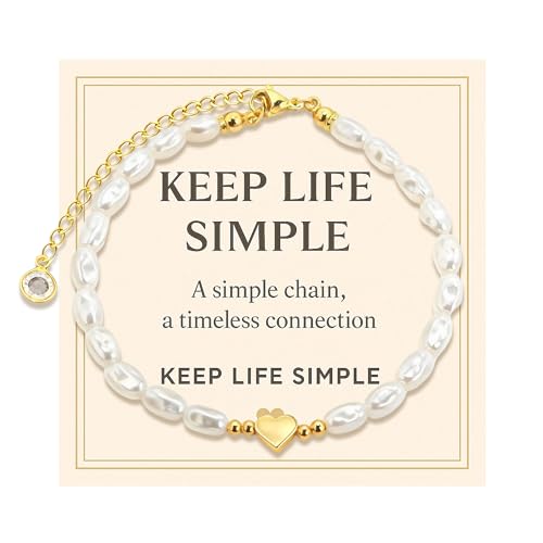 Dainty Bracelet Chain Bracelet Minimalist Jewelry Layering Heart Bracelets Valentines Day Bracelets Gift for Her - color: A2:pearl bracelet