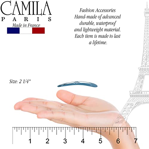 Camila Paris CP1330B French Hair Barrettes Clips, Snap Hair Slides Clic Clac for Women, Styling Girls Side Slide-in Metal Snap Pin Hair Accessories for Women. Strong Hold, No Slip Grip, Made in France - color: 4PK Metal Blue/Red 2"
