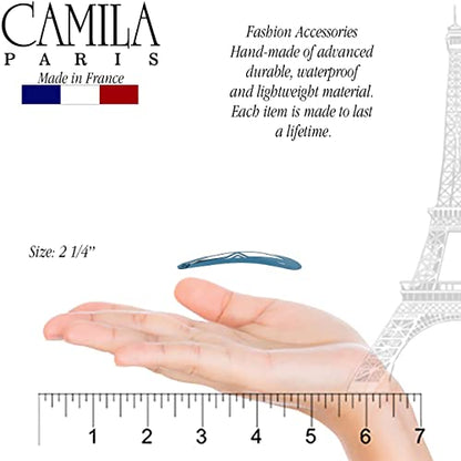 Camila Paris CP1330B French Hair Barrettes Clips, Snap Hair Slides Clic Clac for Women, Styling Girls Side Slide-in Metal Snap Pin Hair Accessories for Women. Strong Hold, No Slip Grip, Made in France - color: 4PK Metal Blue/Red 2"