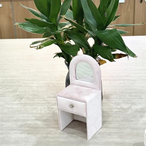 Openable Sofa Jewelry Box, Earrings Necklace Storage,Dresser | Miniature Sofa Velvet Chair Design,Gift for Girls and Women - color: Dresser