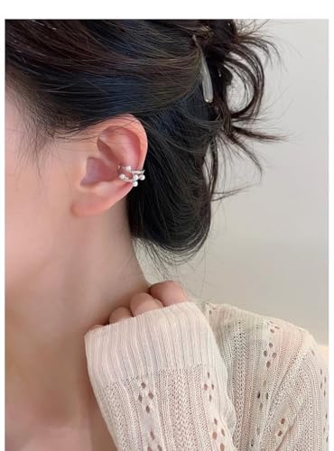 Pearl Ear Cuff Non Piercing Ear Cuff CZ Earrings for Women Non Pierced Clip on Cartilage Jewelry for Gifts