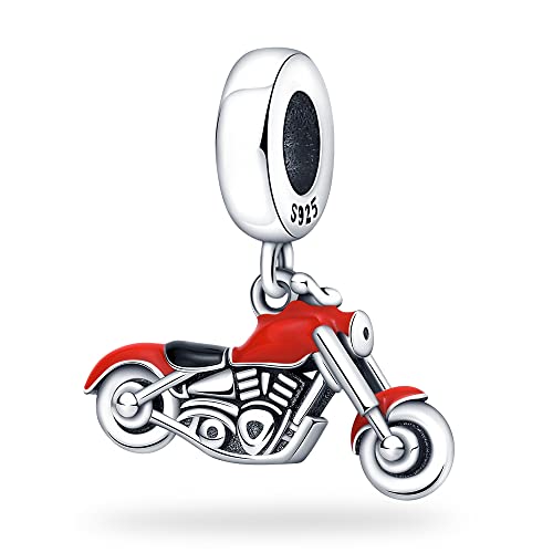 KUNSIR Charms Beads fits Pandora Charm bracelets for Woman 925 Sterling Silver Dangle Pendant Bead Jewelry Beads Gifts Happy Birthday Charms for Women Bracelet&Necklace - style: Motorcycle Charm