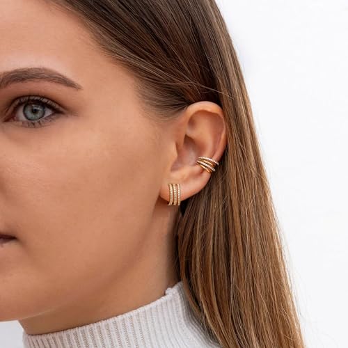 Ear Cuffs Non Piercing Ear Cuff Earrings for Women Gifts Trendy Stuff Clip on Cartilage Earrings Stacks Fake Earrings Jewelry Gifts - color: W:star ear cuff gold