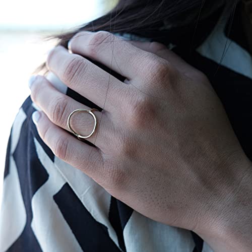 LEMON GRASS Gold Vermeil Open Circle Ring in Sterling Silver Size 5-9