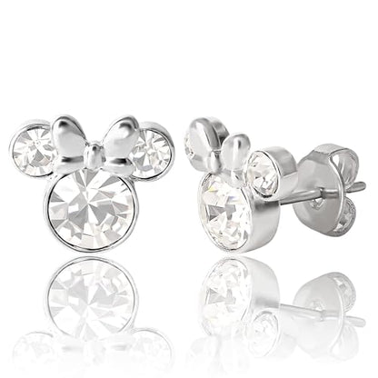Minnie Mouse Birthstone Stud Earrings Women | Birthstone Earrings for Women - color: April-Clear Crystal