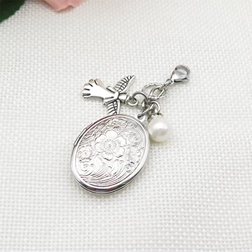 IDLAN Bouquet Locket Photo Charm Wedding Bouquet Memory Charm Memorial Bride Pendant Memorial Photo Keepsake