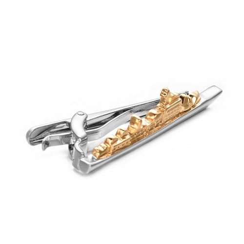 Yoursfs Unique Ship Car Tie Clips for Men Novelty Cool Transportation vehicles Tie Clip Bar Pins Men's Fashion Jewelry - style: Gold Silver Ships