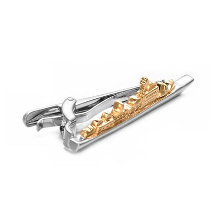 Yoursfs Unique Ship Car Tie Clips for Men Novelty Cool Transportation vehicles Tie Clip Bar Pins Men's Fashion Jewelry - style: Gold Silver Ships