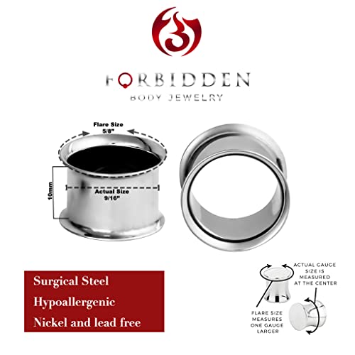 Forbidden Body Jewelry Ear Gauges, Ear Tunnels, Tunnels For Ears, Surgical Steel Mirror Finish Double Flared Tunnel Plug Earrings - style: 2pcs: 14mm (9/16")