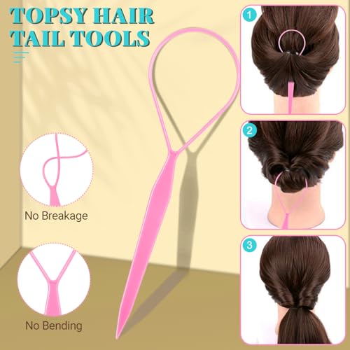 IKOCO 826PCS Hair Accessories for Girls, Elastic Hair Ties with Colorful Clips and Tools - color: Pink