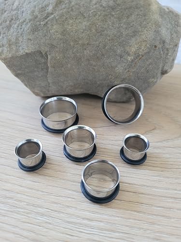 Pair of 316l Steel Tapers and Tunnels Ear Stretching Kit Gauges Gauging Plugs Choose 1g 7/16 1/2 9/16 5/8 00g-14g - style: 9/16"