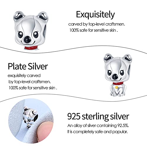 Pandach Animal Charm Bead fits Charms Bracelets for Woman-925 Sterling Silver Dangle Pendant Bead,Jewelry Beads Gifts for Women Bracelet&Necklace - style: Puppy Charm