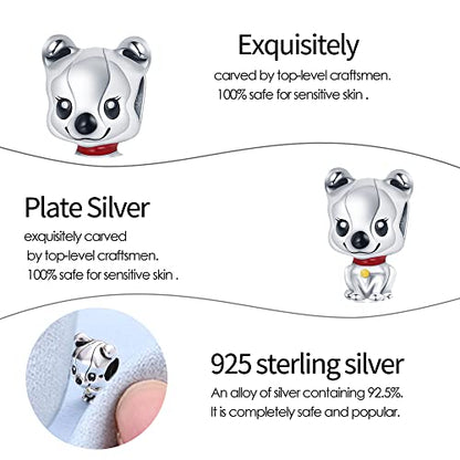 Pandach Animal Charm Bead fits Charms Bracelets for Woman-925 Sterling Silver Dangle Pendant Bead,Jewelry Beads Gifts for Women Bracelet&Necklace - style: Puppy Charm