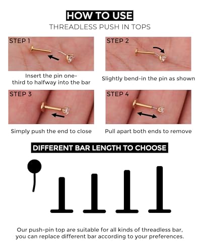 OUFER 2PCS 16G/20G Nose Lip Studs, G23 Solid Titanium Threadless Push in Nose Nostril Lip Labret Medusa Monroe Helix Cartilage Tragus Conch Lobe Piercing Jewelry for Women Men - color: Silver bar, Claw Opal, size: 2pcs, 16g 8mm, 3mm Opal
