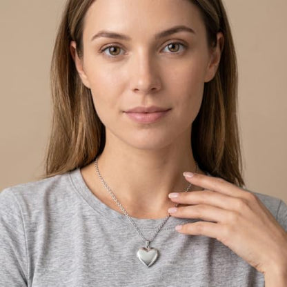 PHOCKSIN Personalized Locket Necklace for Women Photo Necklace with Customized Picture Birth Flower Birthstone Customizable Birthday Gifts - color: #01-Heart Silver(hot!)