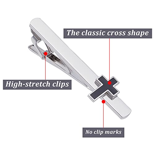 WEBEEDY 2PCS Tie Clip for Men Cross Tie Bars Mens Ties Clips Pin Set Suitable for Business Anniversary Parties Meeting Wedding Gift