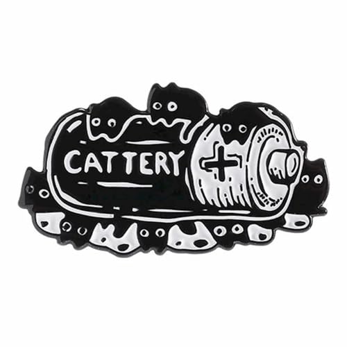 Enamel Pins, Cute Pins for Backpacks, Hat Pins, Novelty Brooch Pins, Backpack Pins, Lapel Pins for Men, Women, Girls, Boys. For Lanyard, Bags, Hats, Caps, Clothing - color: Cattery