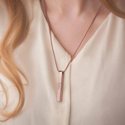 GetUrns Custom Engraved Necklace Handmade Memorial Jewelry Gift - color: Rose Gold