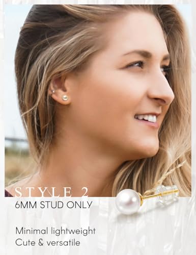 Big Pearl Drop Earrings for Women - 14K Real Gold Plated Quality Dangles for Elevated Casual or Elegant Gift - color: Jasmine