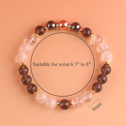 KSQS Healing Stone Bead Bracelet for Women, Natural Gemstones Balance Protection Bracelet, Spiritual Crystal Beads Bracelet Anxiety Relief with Meaning Card - color: Grounding