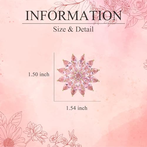 Flower Brooches for Women Girls Rhinestone Brooches Lapel Pins Hat Pins Birthday Gifts Jewelry Gifts for Mom Wife