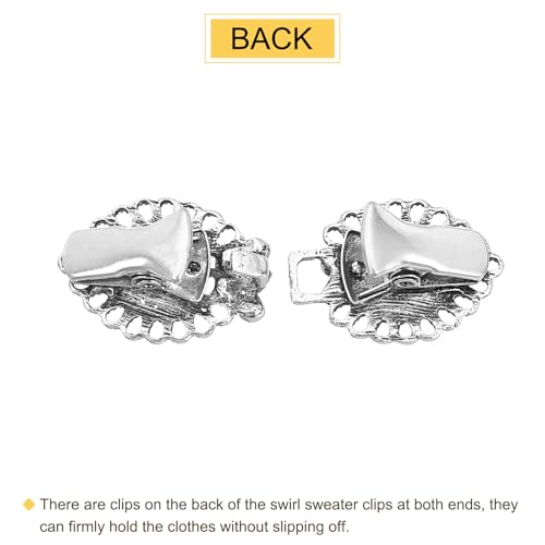 uxcell Vintage Sweater Clips, Cape Cloak Clasp Retro Cardigan Clips Shawl Collar Clasp Dress Shirt Brooch Clips for Women