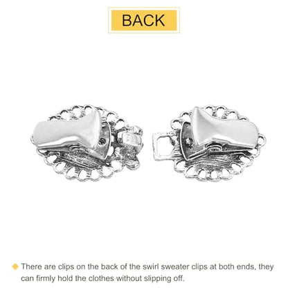uxcell Vintage Sweater Clips, Cape Cloak Clasp Retro Cardigan Clips Shawl Collar Clasp Dress Shirt Brooch Clips for Women