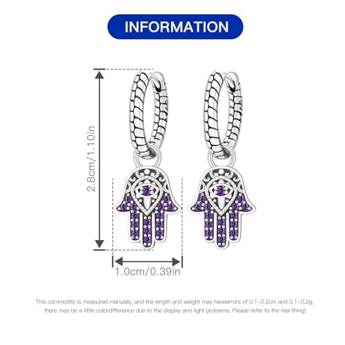925 Sterling Silver Hoop Earrings Drop Dangle Earrings for Women Hypoallergenic Earring Trendy Huggie Earring Cute Graduation Birthday Gifts Jewelry for Women - color: Lucky Hand earrings