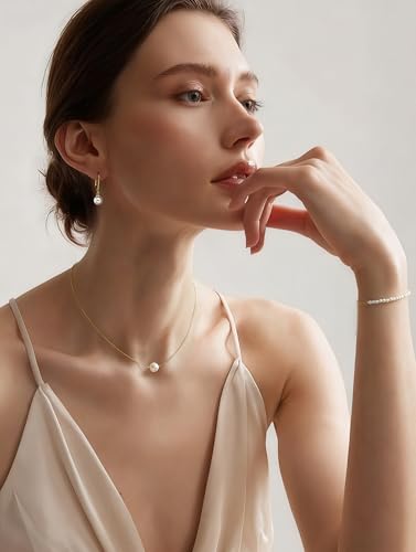 YADOCA Gold Pearl Jewelry Set for Women Bride Bridal Bridesmaid jewelry | 16K Gold Plated Pearl Layered Choker Necklace Earring Bracelets Set Dainty Wedding jewelry Set Gifts - style: Style-B