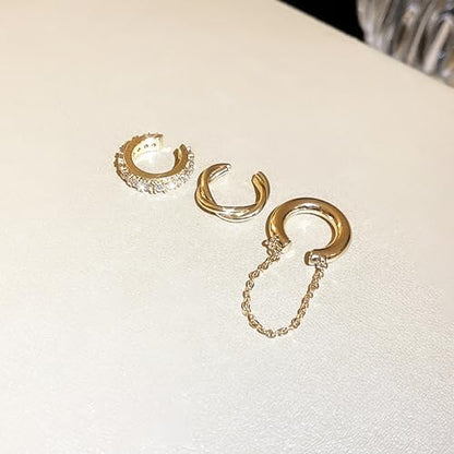 Ear Cuff Earrings for Women Chunky Ear Cuffs Non Piercing | Clip on cartilage earrings helix fake earrings jewelry trendy stuff christmas gift stocking stuffers - color: Z1